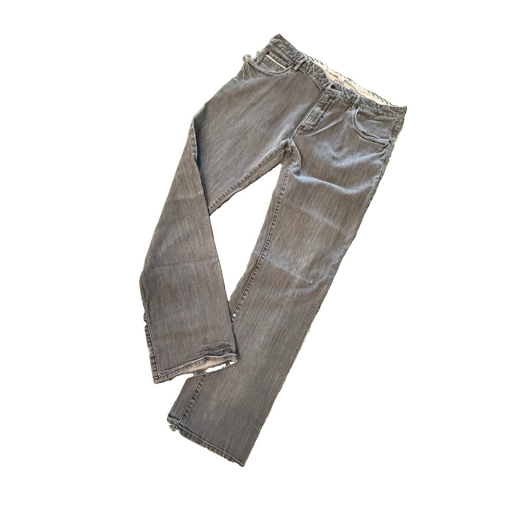 Vans Jeans Mens 36x32 Gray Straight Leg Button Fly Frayed Hem Custommade Denim